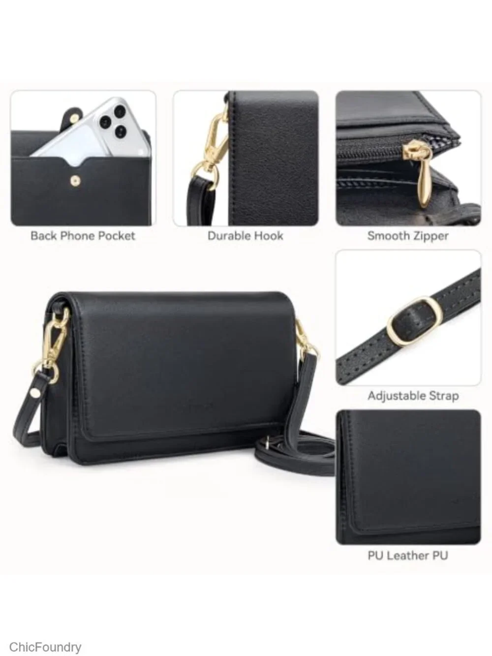 Women's Small Crossbody Bag Phone Purse Wallet RFID Blocking 2 Straps Wristlet